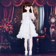 ドール用 振子時計のある洋館　背景布（120cm×60cm）