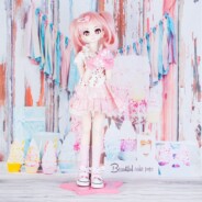 ドール用 スイーツ部屋　背景布（120cm×60cm）